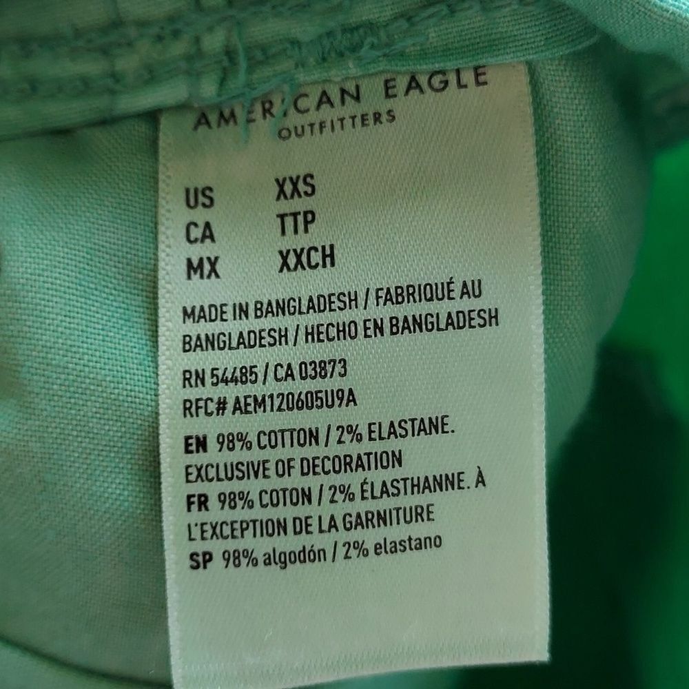 American Eagle XXS Snappy Stretch Low Rise Parachute Pants Green Baggy Y2K - Picture 10 of 12